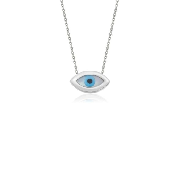 Silver Mop Necklace-Eye/plain/white