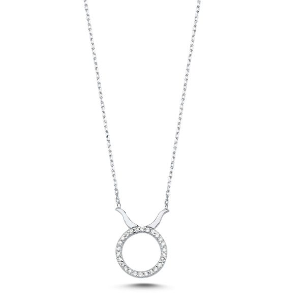 Zodiac Sign Silver Necklace-Taurus