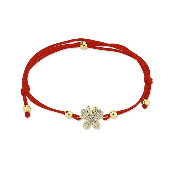 Pulsera Amistad Mariposa Oro 14K