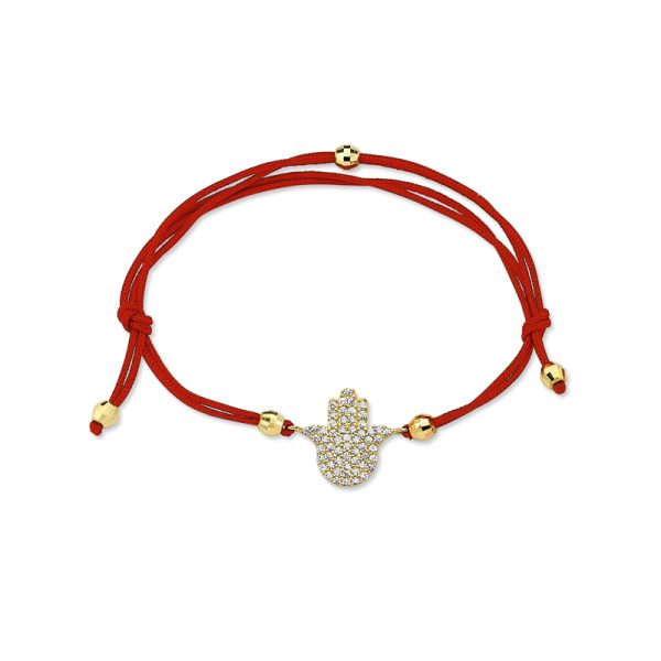 Oro 14k Pulsera Amistad-Mano