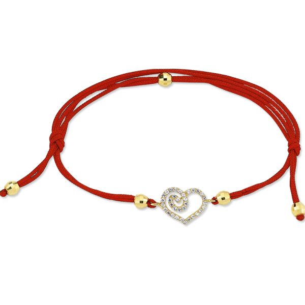 Pulsera Amistad-Corazón Oro 14K
