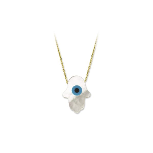 Silver Mop Necklace-Hand/white