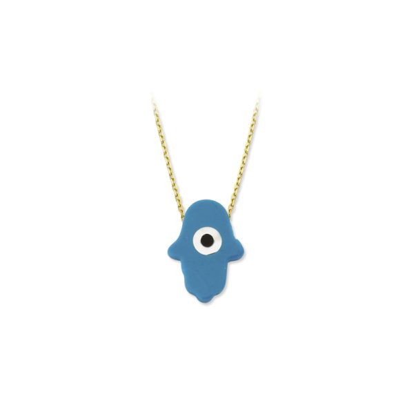 Silver Mop Necklace-Hand/blue
