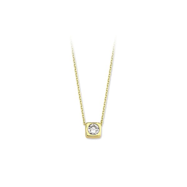 Silver Single Stone Necklace