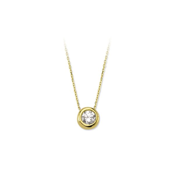 Silver Single Stone Necklace