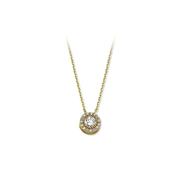 Silver Single Stone Necklace