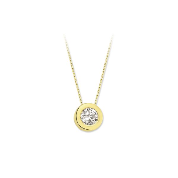Silver Single Stone Necklace