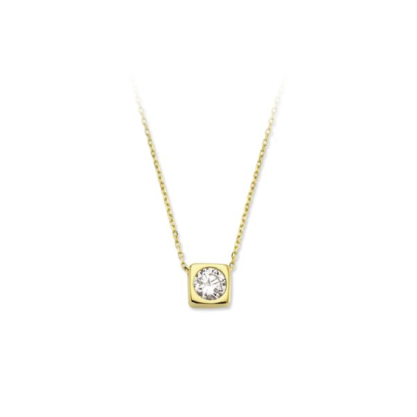 Silver Single Stone Necklace