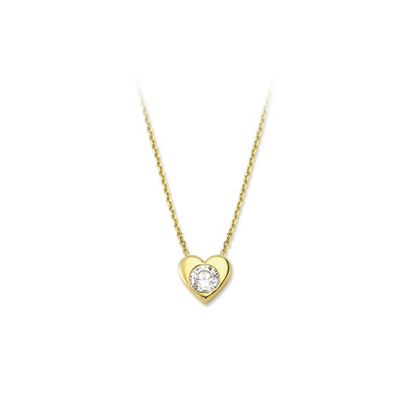 Silver Single Stone Necklace