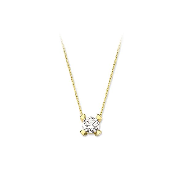 Silver Single Stone Necklace