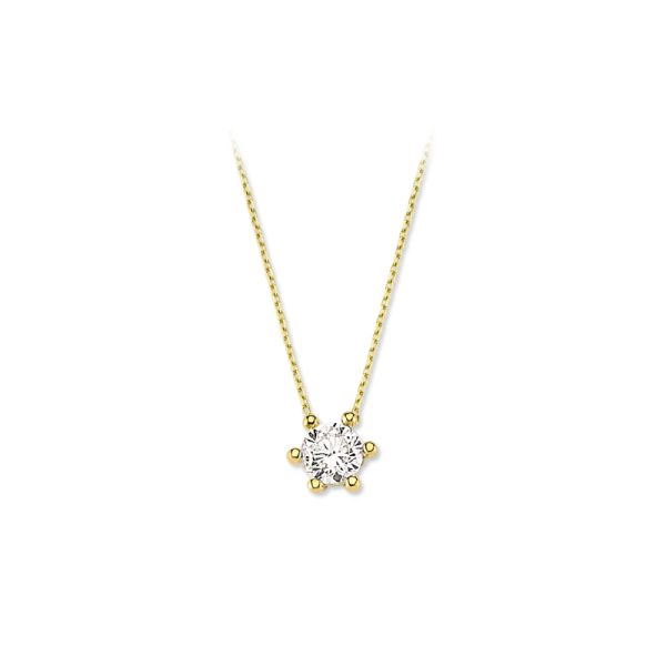 Silver Single Stone Necklace