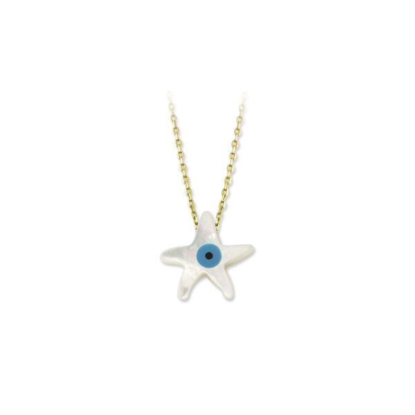 Silver Mop Necklace-Star/white