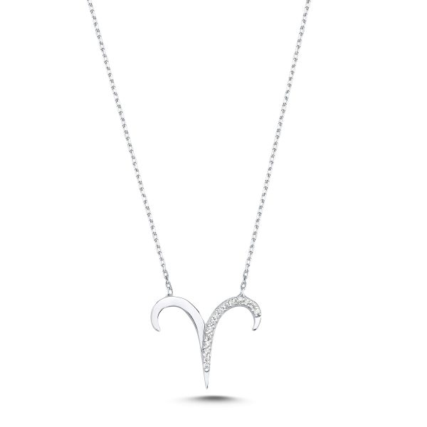 Zodiac Sign Silver Necklace-Aries