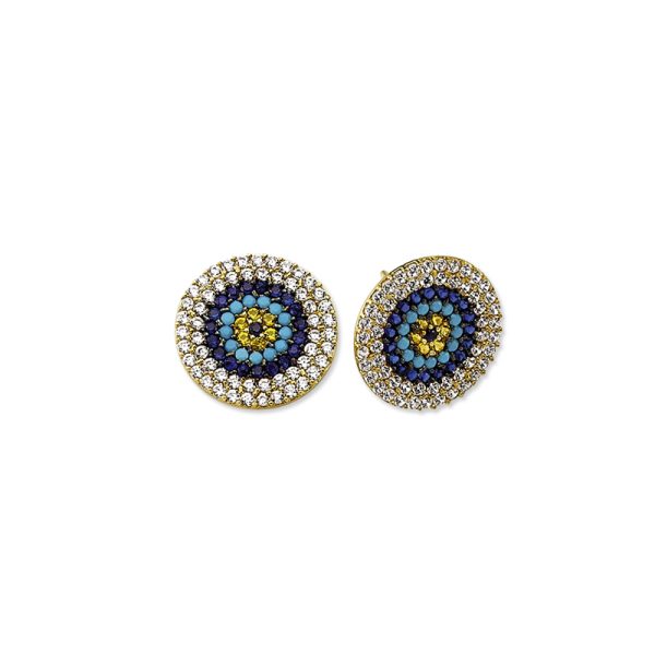14k Gold Midi Stud Earring-Eye