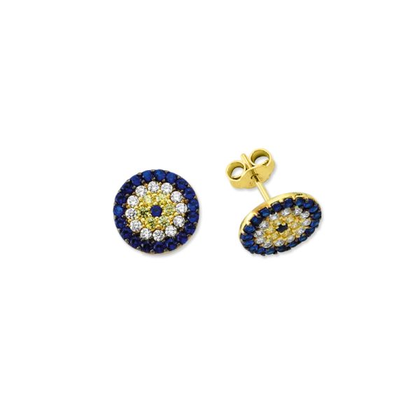 14k Gold Midi Stud Earring-Eye