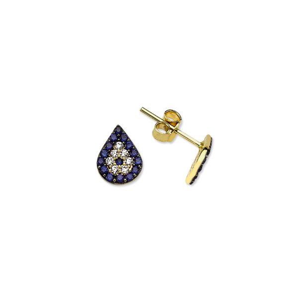14k Gold Mini Stud Earring-Eye