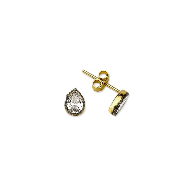 Pendientes mini de plata con circonitas /blancos