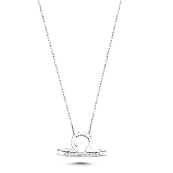 Zodiac Sign Silver Necklace-Libra