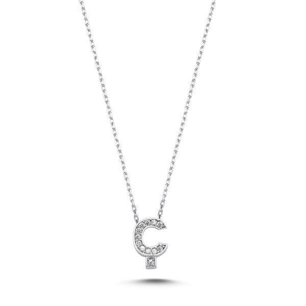 3D Zircon Initial Necklace-Ç