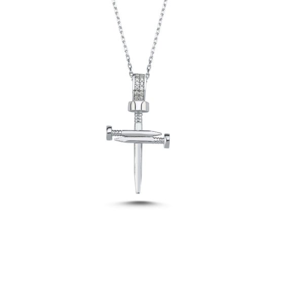 Collar con cruz de plata