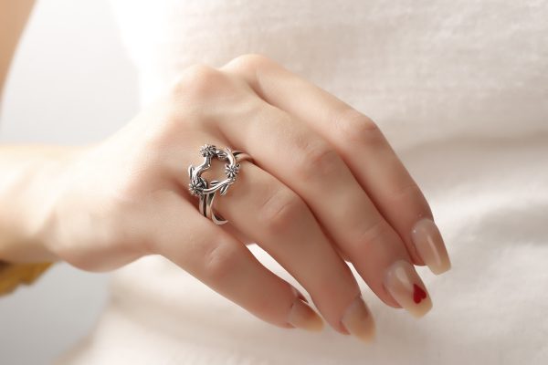Silver Woman Plain/Oxidized Ring