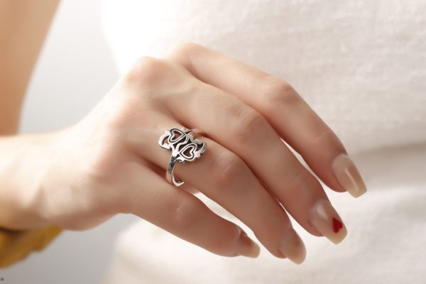Silver Woman Plain/Oxidized Ring