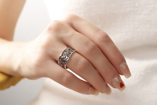 Silver Woman Plain/Oxidized Ring