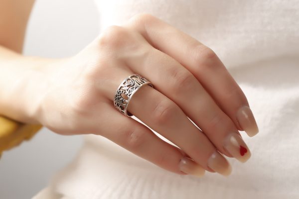 Silver Woman Plain/Oxidized Ring