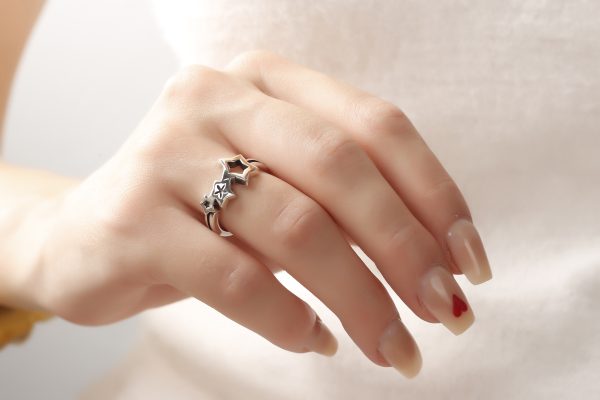 Silver Woman Plain/Oxidized Ring