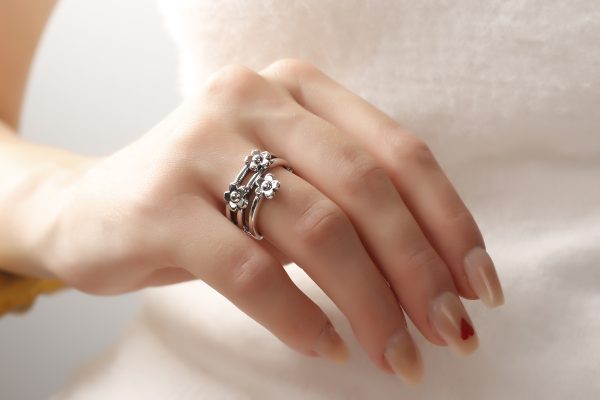 Silver Woman Plain/Oxidized Ring