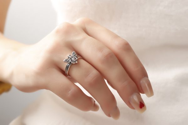 Silver Woman Plain/Oxidized Ring